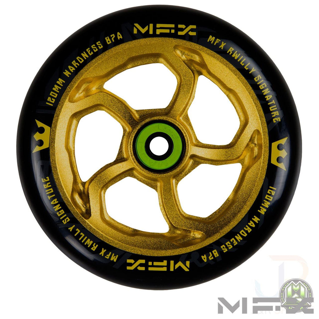 Madd Gear Mfx R Willy Hurricane Sig 120Mm Wheel - Anodised Gold - Skatewarehouse.co.uk