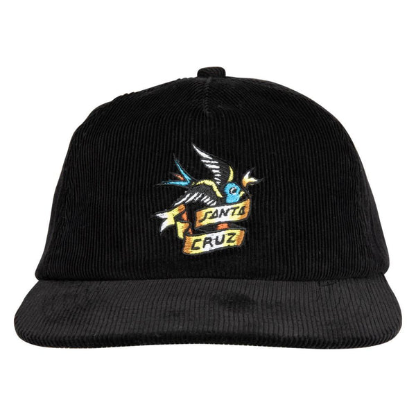 Santa Cruz Cap Sommer Sparrow Black Cord - O/S - Skatewarehouse.co.uk