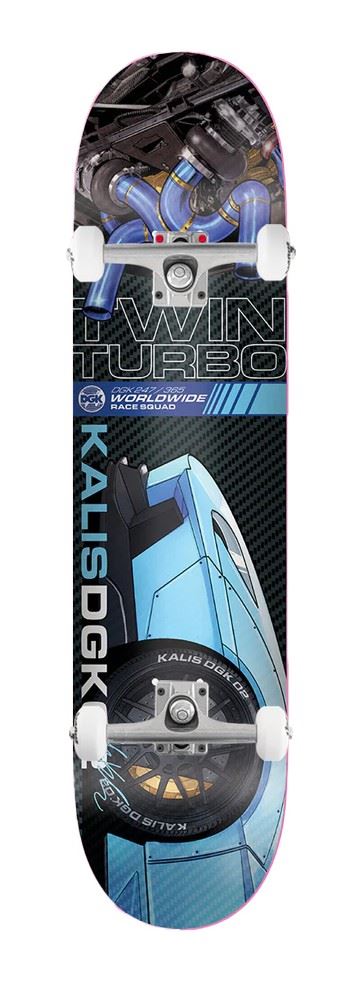 DGK Josh Kalis 'Twin Turbo' Black Carbon Fiber x Venom Custom Complete Skateboard - 7.8