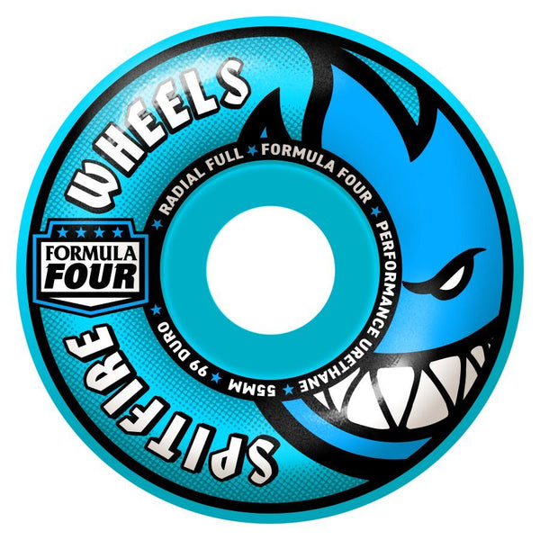 Spitfire F4 99Du Team Colors Radial Full (Lt. Blue) Skateboard Wheels - 55mm