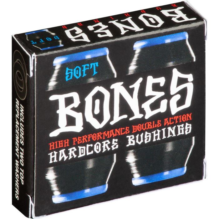 BONES Skateboard Wheels Bushings Soft Black Pack - Skatewarehouse.co.uk