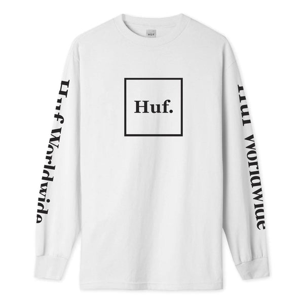 HUF Essentials Domestic Box L / S Tee (White) - XS