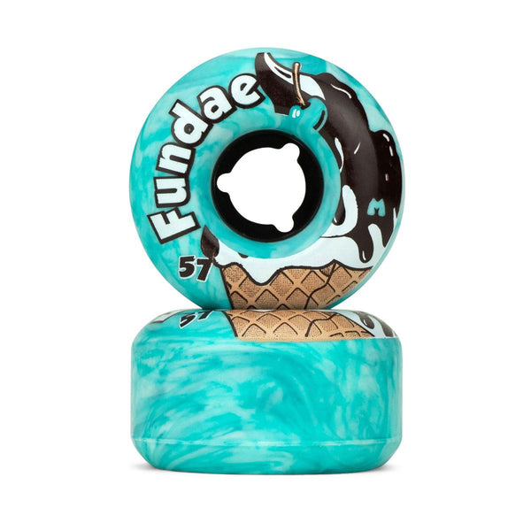 Moxi Fundae Wheels (4) - Creme DE Menthe 57mm x 34mm / 92A