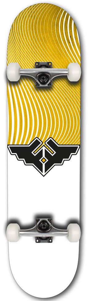 Fracture Wings V4 Yellow Complete Skateboard 8.0" - Skatewarehouse.co.uk
