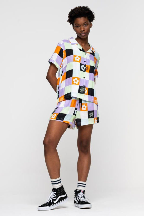 Santa Cruz Womens Shorts Patched Up Shorts - Patchwork Print - Skatewarehouse.co.uk