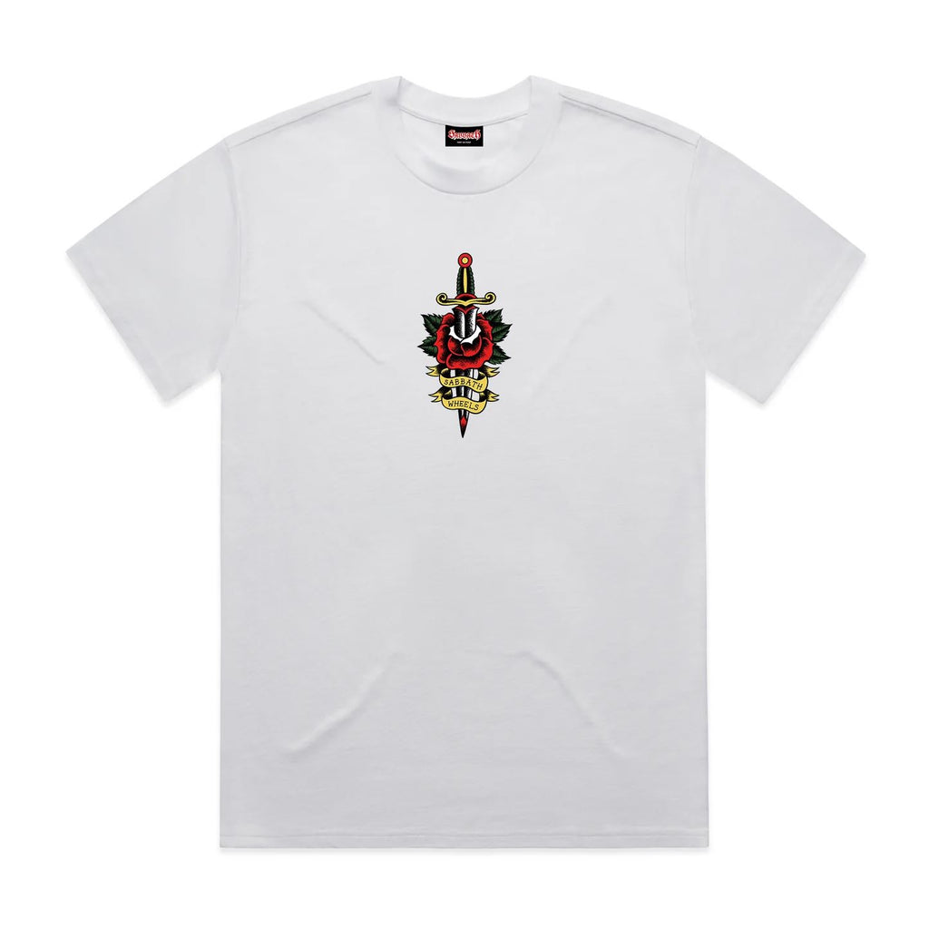 Sabbath Rose Dagger SS Tee White