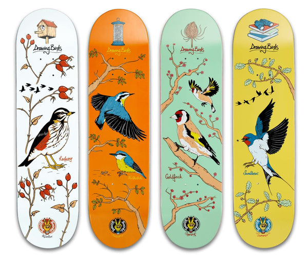 Drawing Boards Birds Series - Redwing Skateboard Deck - 8.5