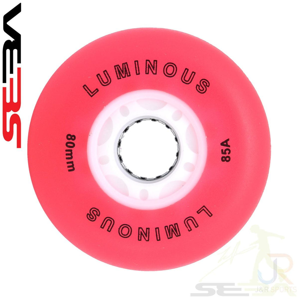 Seba Luminous Wheel (4) - Red / White - 76mm (Set of 4)