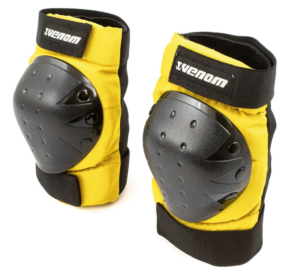 Venom Triple Knee/Elbow/Wrist Pad Set - Yellow Black - Skatewarehouse.co.uk