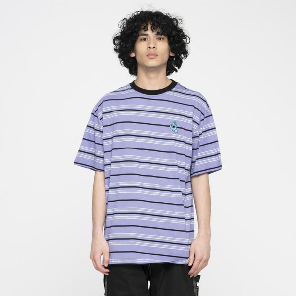 Santa Cruz Custom T-Shirt Mini Hand Stripe T-Shirt - Digital Lavender Stripe - Skatewarehouse.co.uk