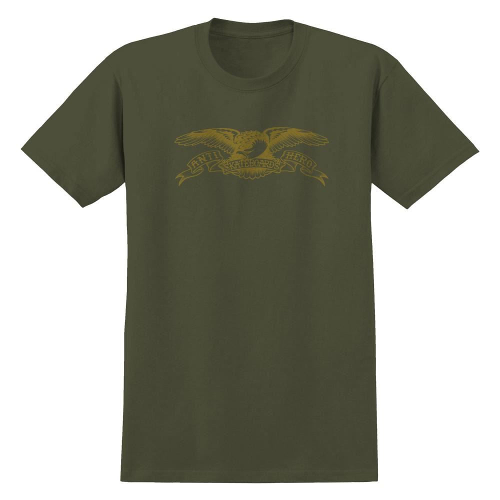 Antihero T-Shirt Basic Eagle - Military Green / Bronze - Skatewarehouse.co.uk