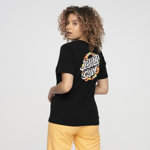 Santa Cruz Womens T-Shirt Orchard Dot T-Shirt - Black - Skatewarehouse.co.uk