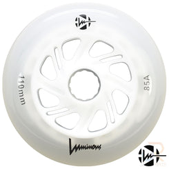 Luminous Led Inline Wheel (Set of 4 Wheels) - White - 110Mm/85A - Skatewarehouse.co.uk