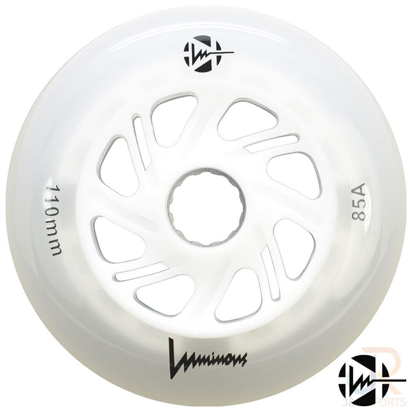 Luminous Led Inline Wheel (Set of 4 Wheels) - White - 110Mm/85A - Skatewarehouse.co.uk