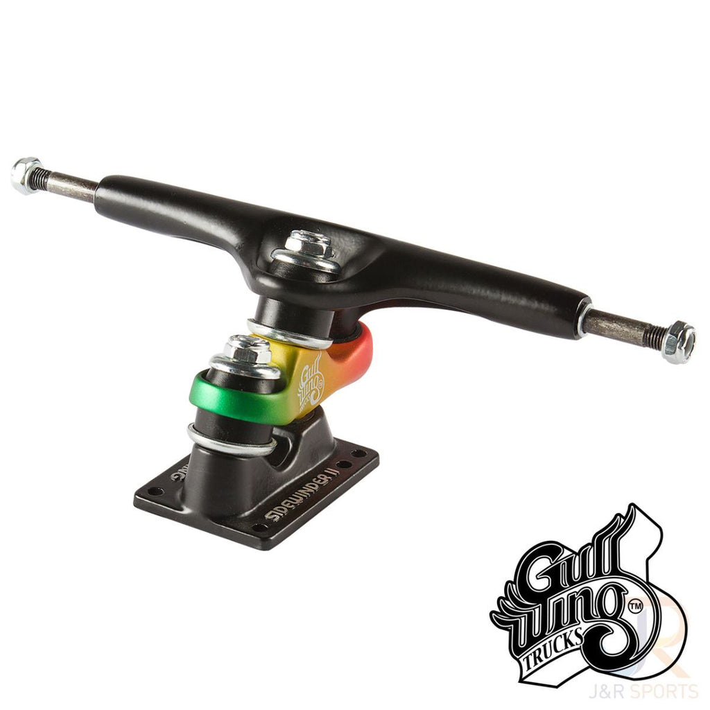 Gullwing Sidewinder Ii 10" Truck - Black/Rasta (Pair) - Skatewarehouse.co.uk