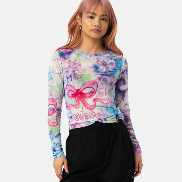 Santa Cruz Womens L/S Top Strip Digi Mesh LS Top - Critter - Skatewarehouse.co.uk
