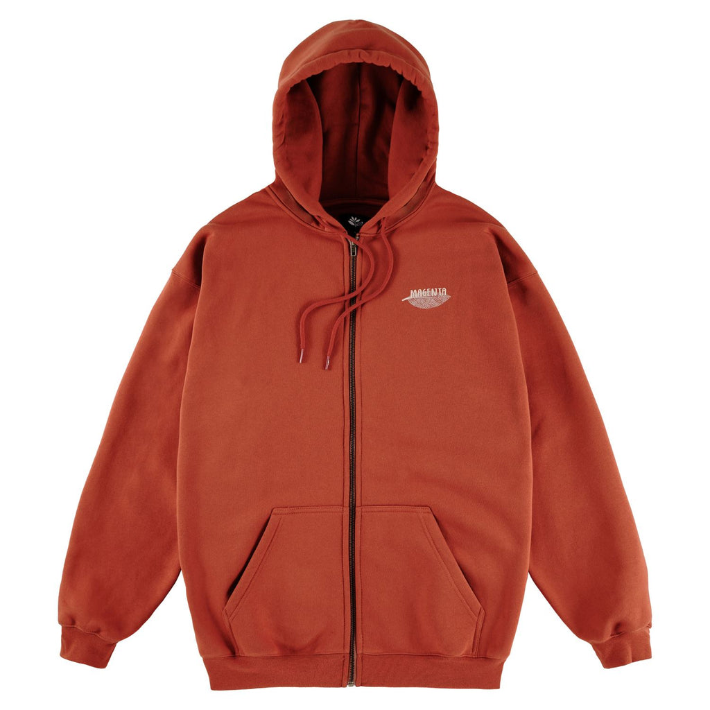 Magenta Botanic Zipped Hoodie Orange - Skatewarehouse.co.uk