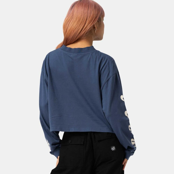 Santa Cruz Womens L/S T-Shirt Evolve Strip LS T-Shirt - Heritage Blue Wash - Skatewarehouse.co.uk