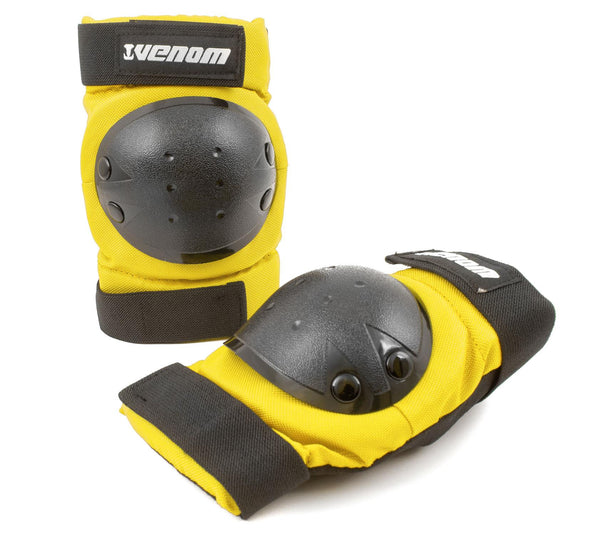 Venom Triple Knee/Elbow/Wrist Pad Set - Yellow Black - Skatewarehouse.co.uk