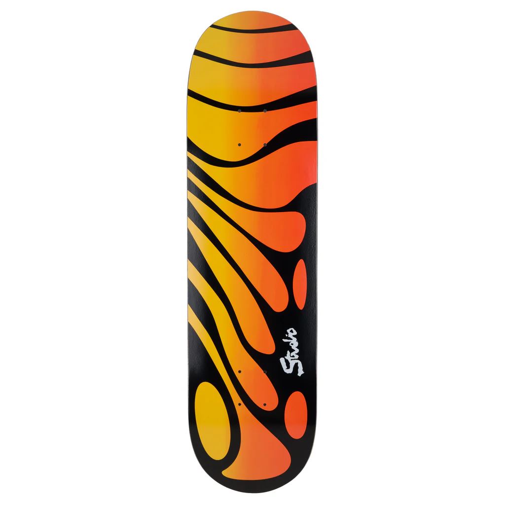 Studio Skateboards Organic Plus Black/Orange Fade Skateboard Deck - 8.25"