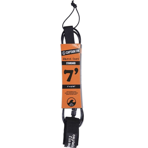 Captain Fin Co - Shred Cord - 7' Standard - Black Surf Accessory