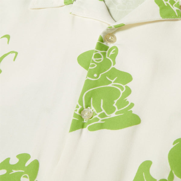 Trip Flocked S / S Resort Shirt (White)