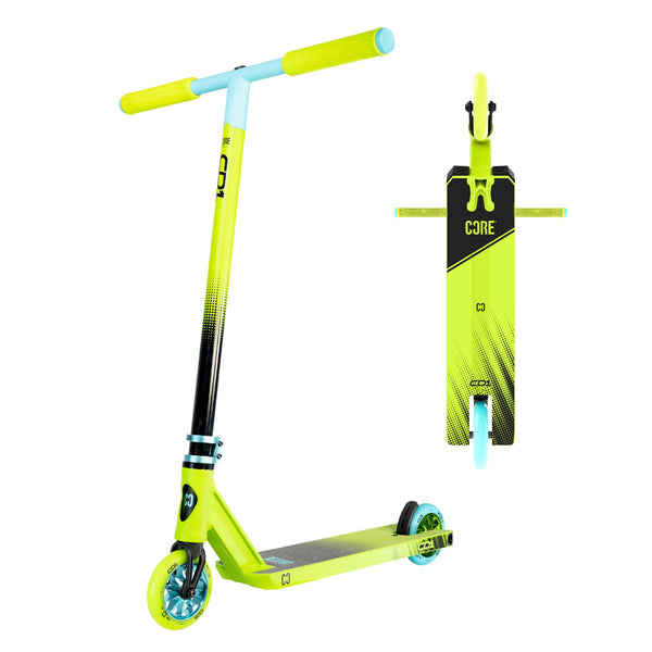 CORE CD1 Complete Stunt Scooter – Lime/Teal - Skatewarehouse.co.uk