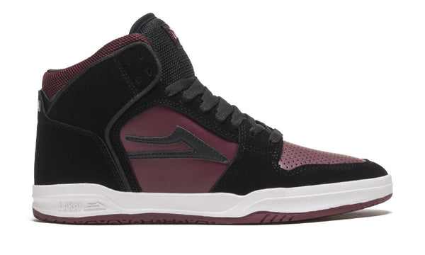 Lakai Telford Skate Shoes - Black / Burgundy - Skatewarehouse.co.uk