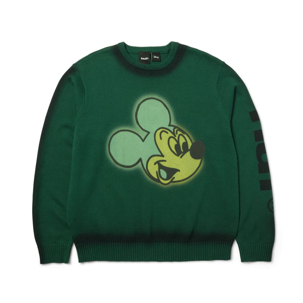 Mickey Spray Crewneck Sweater (Forest Green)