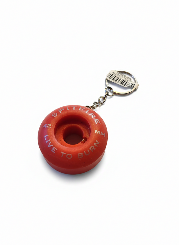 Spirtfire Key Chain Wheel Key Ring - Swirl Red - Skatewarehouse.co.uk