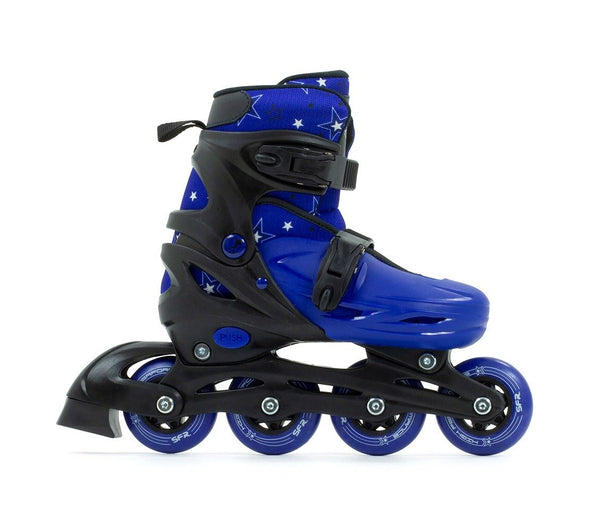 SFR Plasma Adjustable Inline Skates - Black / Blue - Skatewarehouse.co.uk