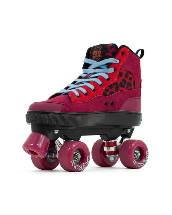 Rio Roller Beats Quad Skates - Red / Leopard