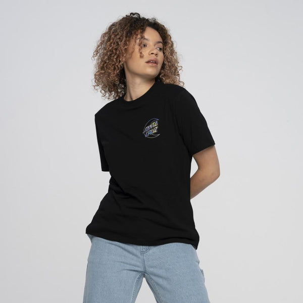 Santa Cruz Womens T-Shirt Holo Moon Dot T-Shirt - Black - Skatewarehouse.co.uk