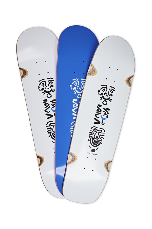 Polar Skate Co SHIN SANBONGI - Faces (White) WHEEL WELL Skateboard Deck - 8.25