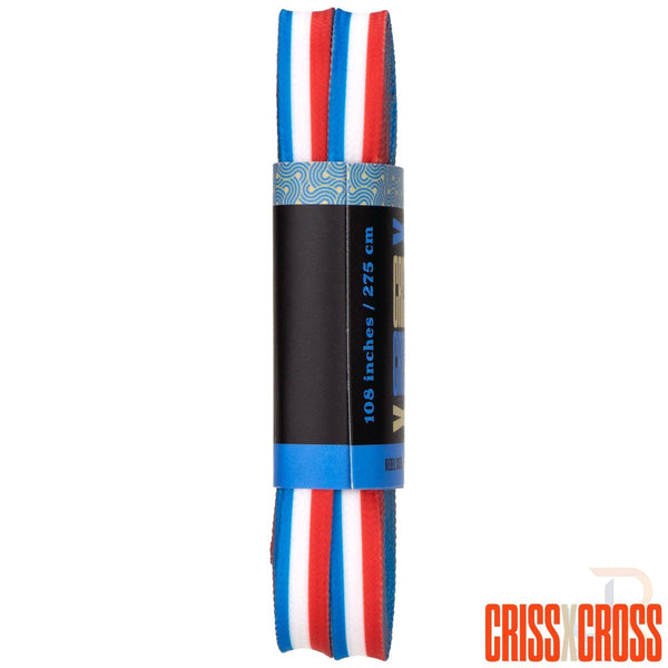 Criss Cross X Derby Laces - Trio - Blue / Red / Wht - 90