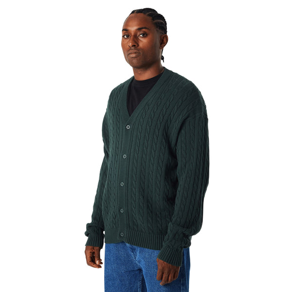 HUF Tt Jacquard Cardigan (Hunter Green) - S