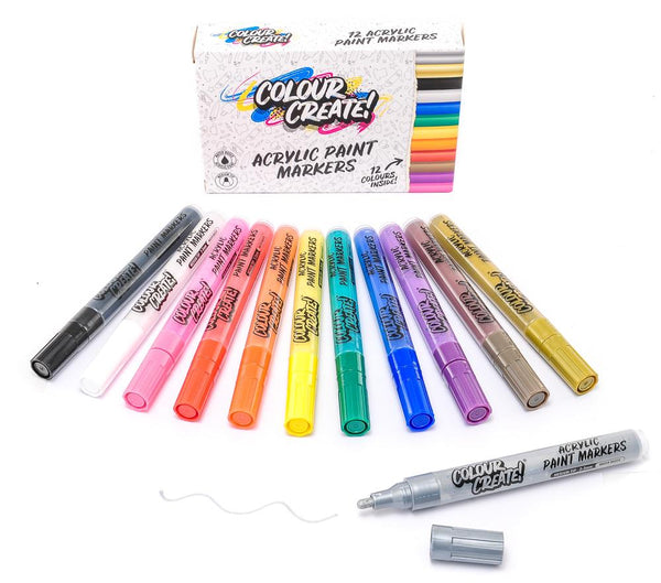 Colour Create Acrylic Paint Marker Pen Pack For Decks & Grip Tape