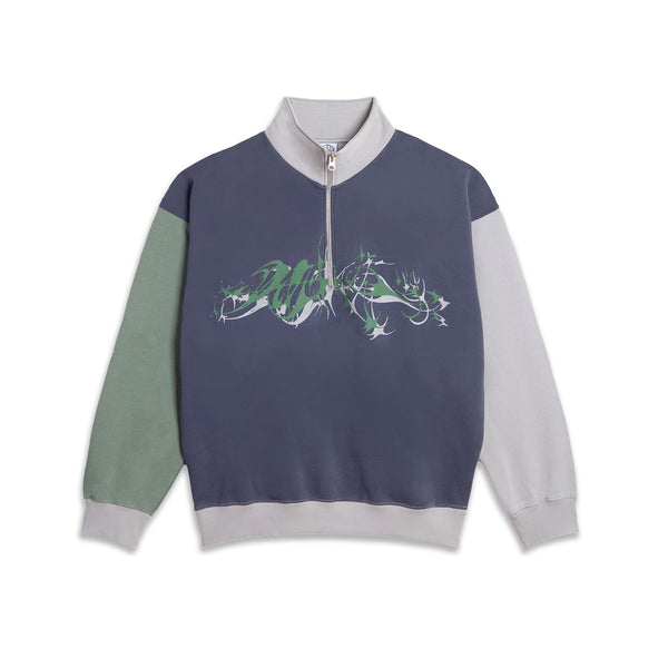 Polar Skate Co Frankie Half Zip Sweatshirt | Tribal (Grey Blue / Silver)