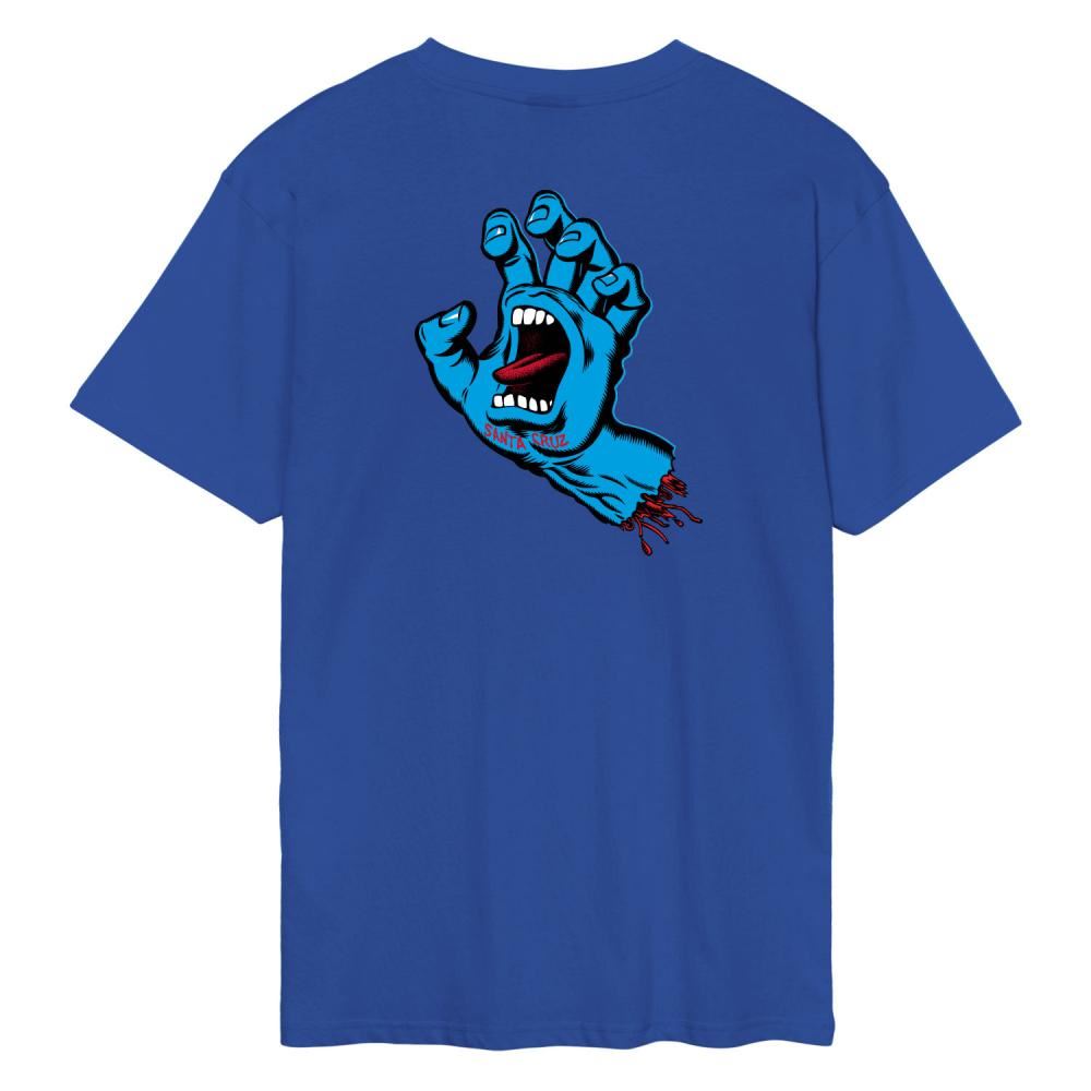 Santa Cruz T-Shirt Screaming Hand Chest - Ultramarine - Skatewarehouse.co.uk