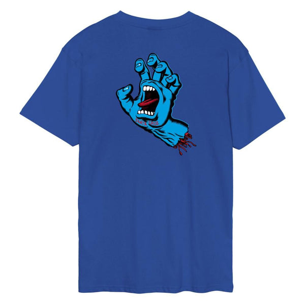 Santa Cruz T-Shirt Screaming Hand Chest - Ultramarine - Skatewarehouse.co.uk