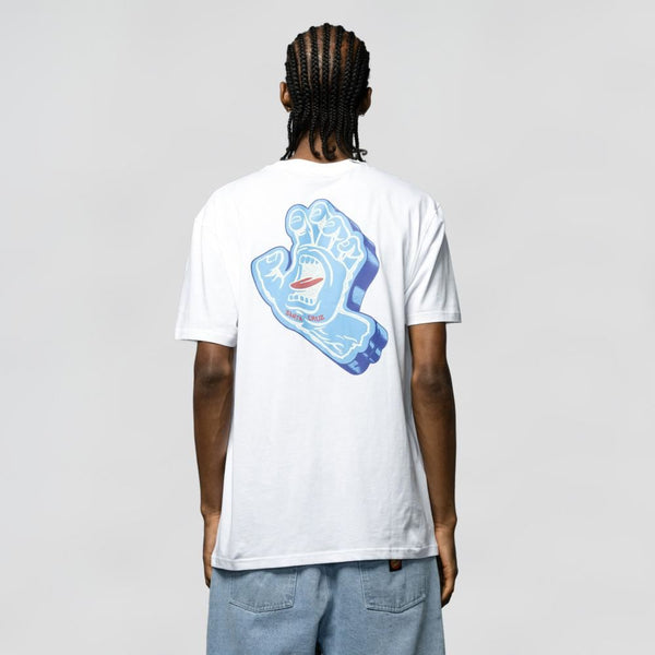 Santa Cruz T-Shirt Screaming Foam Hand - White - Skatewarehouse.co.uk