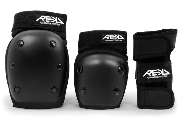 REKD Heavy Duty Triple Pad Set - Black - Skatewarehouse.co.uk