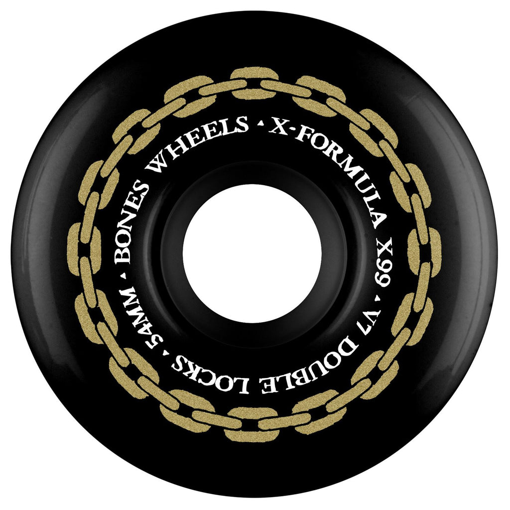 BONES Skateboard Wheels X-Formula V7 Double Locks X99 Black (Spring '26)