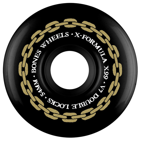BONES Skateboard Wheels X-Formula V7 Double Locks X99 Black (Spring '26)
