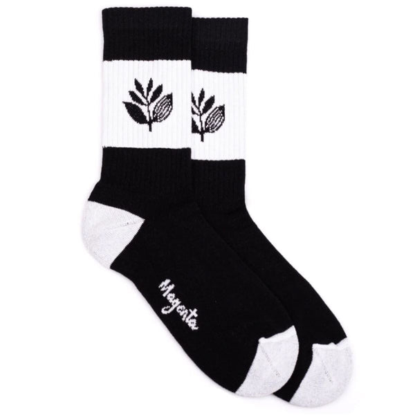 Magenta Stripe Socks Black / White