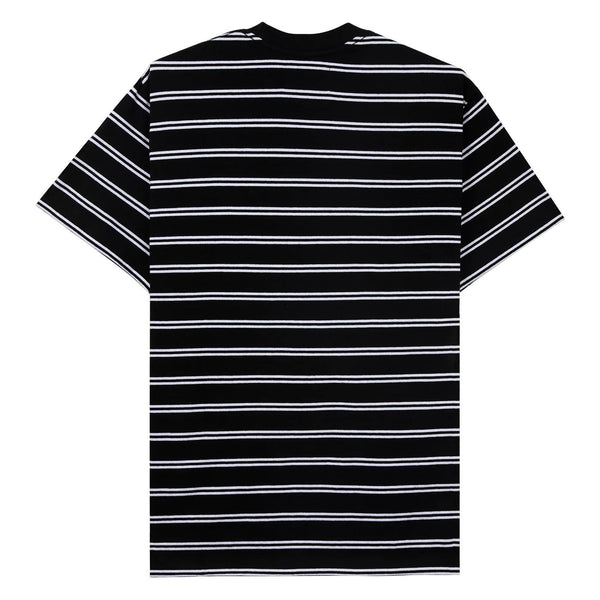 Tired Stamp Striped Pocket Tee Black (Organic)