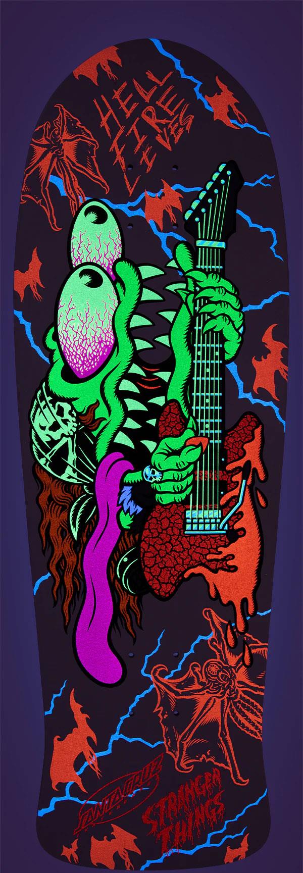 Santa Cruz x Stranger Things Meek Eddie Slasher Reveal **Glow in the Dark** Skateboard Deck - 10.1