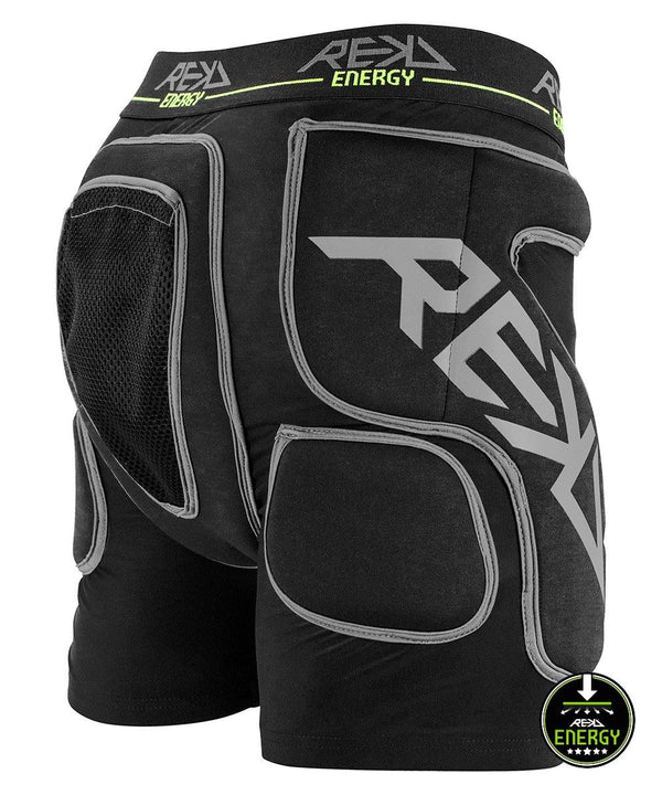 REKD Energy Impact Protection Padded Shorts MTB / Skateboarding / Snowboarding - Black - Skatewarehouse.co.uk