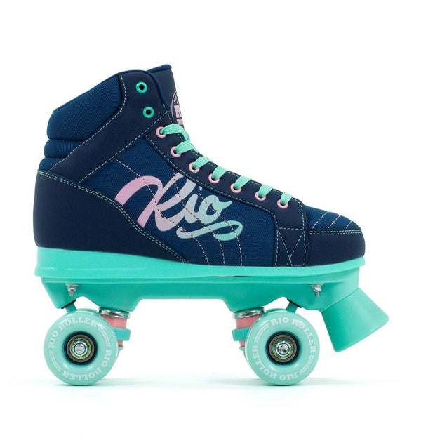 Rio Roller Lumina Quad Skates - Navy / Green - Skatewarehouse.co.uk
