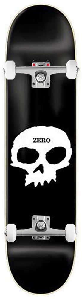 Zero Skateboard Single Skull Black White x Venom Custom Complete Skateboard - 7.75
